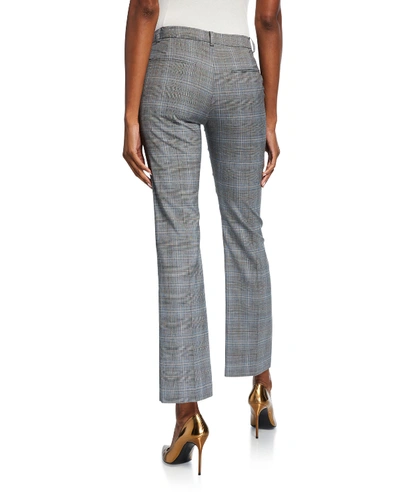 Shop Adeam Glen Plaid Tailored Cigarette Pants In Gray