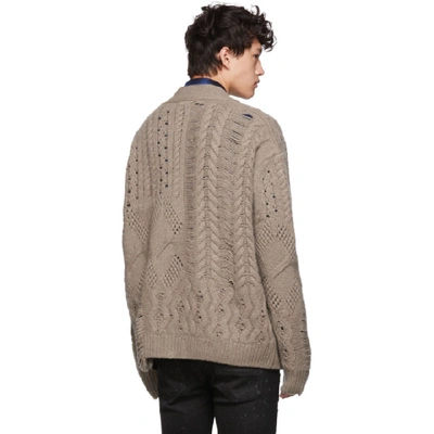 Shop Amiri Brown Multipoint Short Cardigan