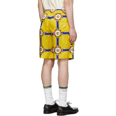 Shop Gucci Yellow Gg Marmont Shorts In 7642 Yellow