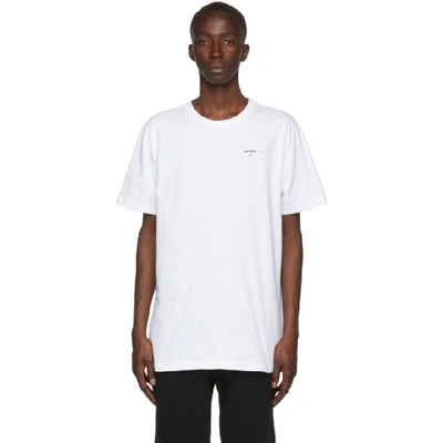 Shop Off-white White Logo Slim T-shirt In Wht Blk