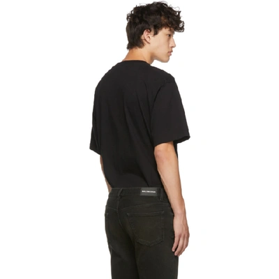 Shop Balenciaga Black Paris Laurel Regular Fit T-shirt In 1000black