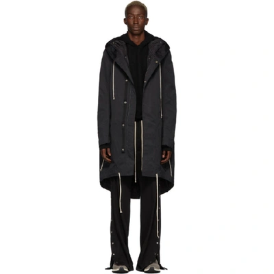 Shop Rick Owens Drkshdw Black Fishtail Parka In 09 Blk