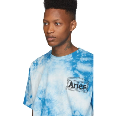 Shop Aries Blue Tie-dye Temple T-shirt