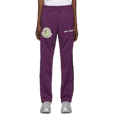 Shop Moncler Genius 8 Moncler Palm Angels Purple Logo Patch Lounge Pants In 670