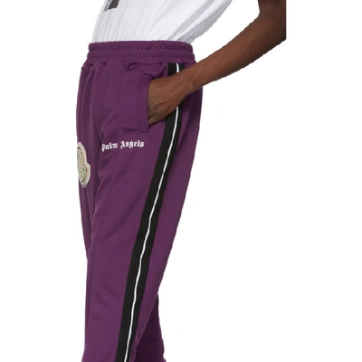 MONCLER GENIUS 8 MONCLER PALM ANGELS 紫色徽标拼贴运动裤