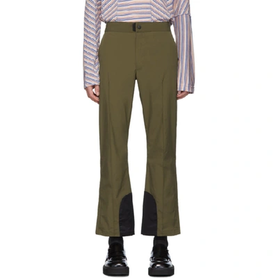 Shop Acne Studios Khaki Paxton Trousers In Khaki Green