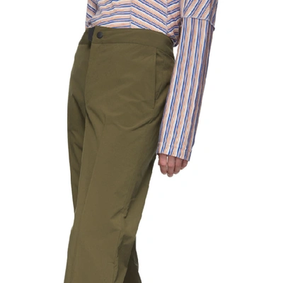 Shop Acne Studios Khaki Paxton Trousers In Khaki Green