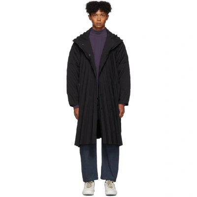 Shop Issey Miyake Homme Plisse  Black Pleated Coat In 15 Black