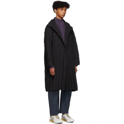 Shop Issey Miyake Homme Plisse  Black Pleated Coat In 15 Black