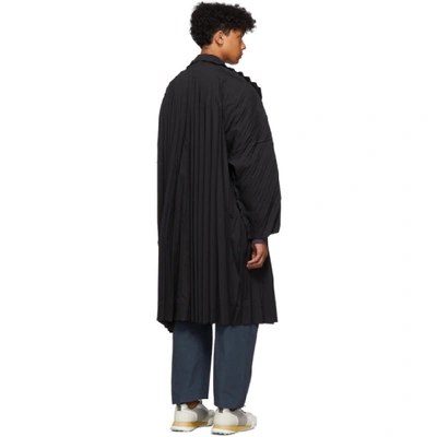 Shop Issey Miyake Homme Plisse  Black Pleated Coat In 15 Black