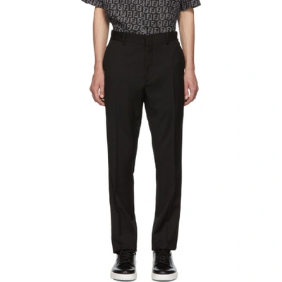 Shop Fendi Black Wool 'forever ' Trousers In F0qa1 Black