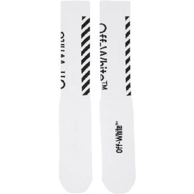 Shop Off-white White And Black Diag Socks In 0110 Whtblk