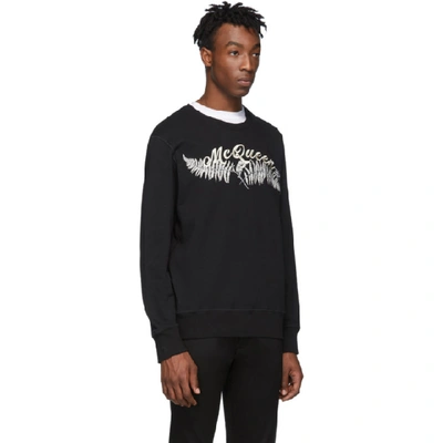 Shop Alexander Mcqueen Black Fern Sweatshirt In 0901 Blkmix