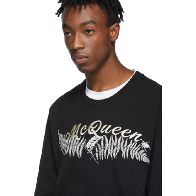 Shop Alexander Mcqueen Black Fern Sweatshirt In 0901 Blkmix