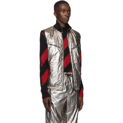 Shop 3.1 Phillip Lim / フィリップ リム 3.1 Phillip Lim Reversible Silver Foil Padded Vest In Gunmetal