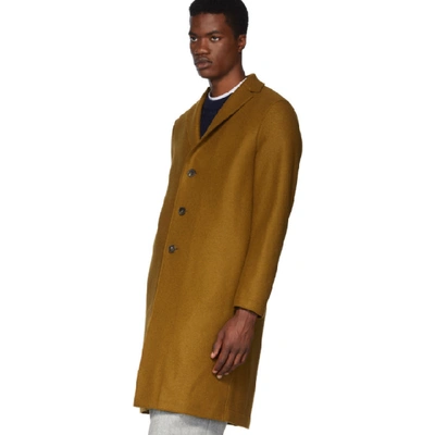 Shop Harris Wharf London Brown Wool Pressed Overcoat In 210/442n Gn