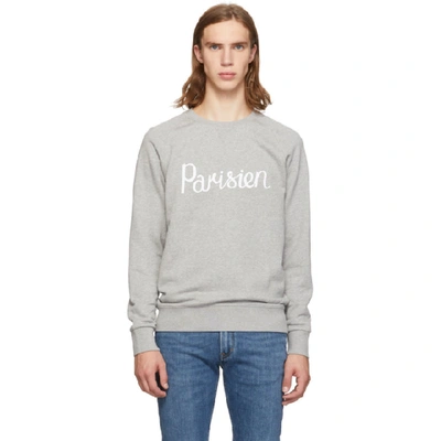 Shop Maison Kitsuné Maison Kitsune Grey Parisien Sweatshirt