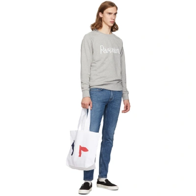 Shop Maison Kitsuné Maison Kitsune Grey Parisien Sweatshirt