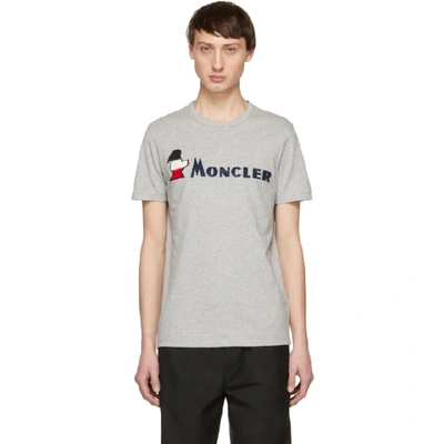 MONCLER 灰色 MAGLIA 徽标 T 恤