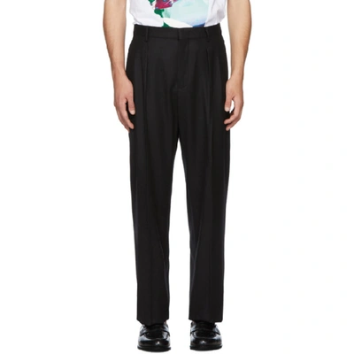 Shop Valentino Black Undercover Edition Ninety Pleated Trousers In 0no Black