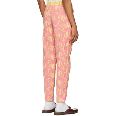 GUCCI 粉色 AND 黄色印花长裤