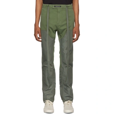 Shop Fear Of God Green Nylon Canvas Double Front Work Trousers In 310armygrn