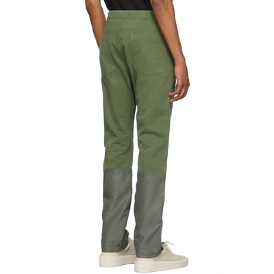 Shop Fear Of God Green Nylon Canvas Double Front Work Trousers In 310armygrn