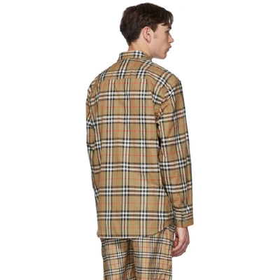 Shop Burberry Yellow Check Jameson Shirt In Antique Yel