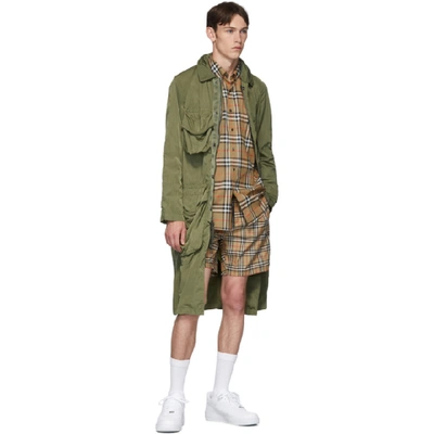 Shop Burberry Yellow Check Jameson Shirt In Antique Yel