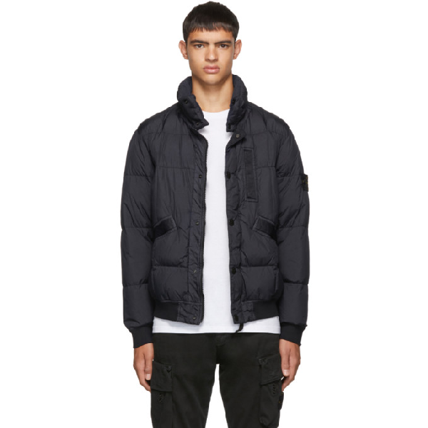 Stone Island Navy Down Puffer Jacket In V00 Nvybl Modesens