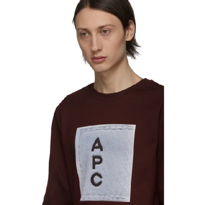 Shop Apc A.p.c. Red Logo Sweatshirt In Gac Bord