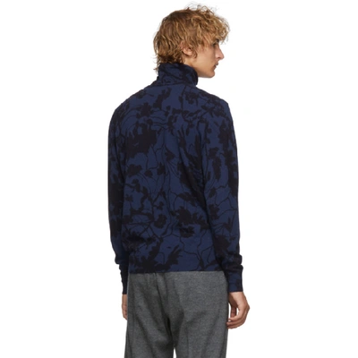 Shop Etro Black And Blue Stampa Turtleneck In 0200 Blue