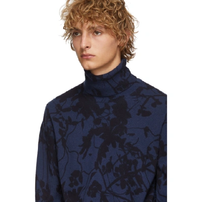 Shop Etro Black And Blue Stampa Turtleneck In 0200 Blue