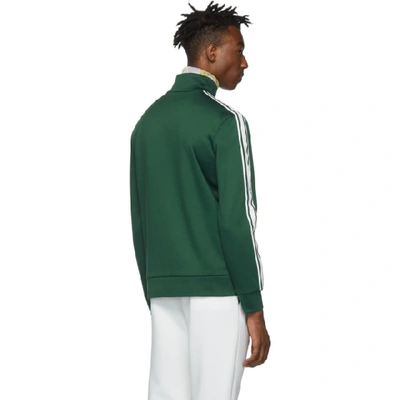 Shop Moncler Green Jersey Zip Up Sweater In 886.green
