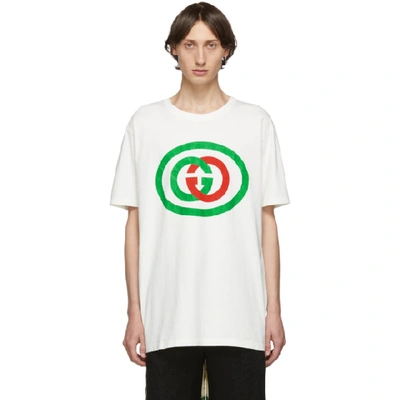 Shop Gucci Off-white Interlocking G T-shirt