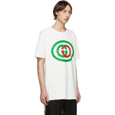 Shop Gucci Off-white Interlocking G T-shirt