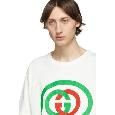 Shop Gucci Off-white Interlocking G T-shirt