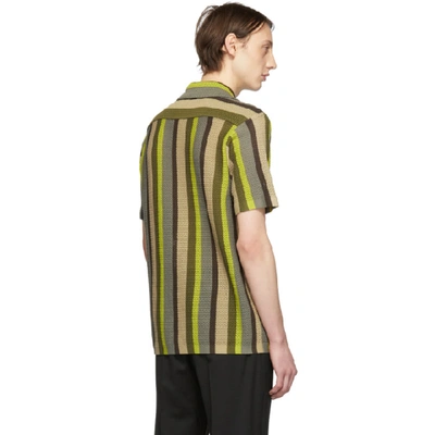 Shop Cmmn Swdn Green Knitted Wes Shirt In Multistripe