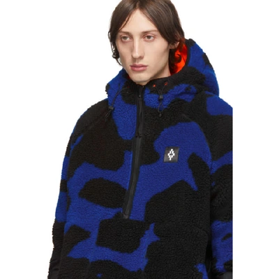 Shop Marcelo Burlon County Of Milan Blue And Black Camouflage Bomber Jacket In 8801 Multi