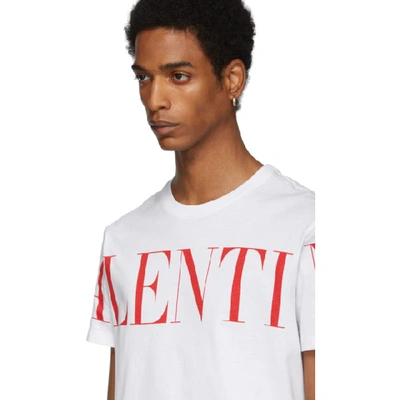 Shop Valentino White Logo T-shirt In A33bianco/