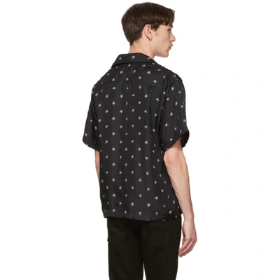 Shop Amiri Black Silk Star Short Sleeve Shirt