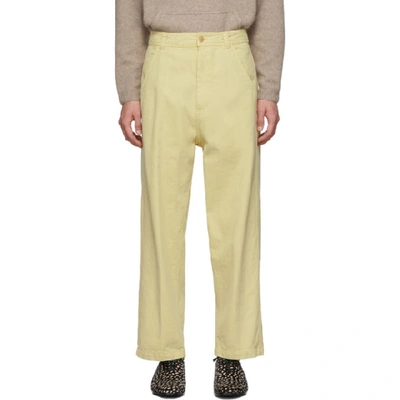 Shop Haider Ackermann Yellow Workwear Trousers In Crystall Ye