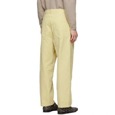 Shop Haider Ackermann Yellow Workwear Trousers In Crystall Ye