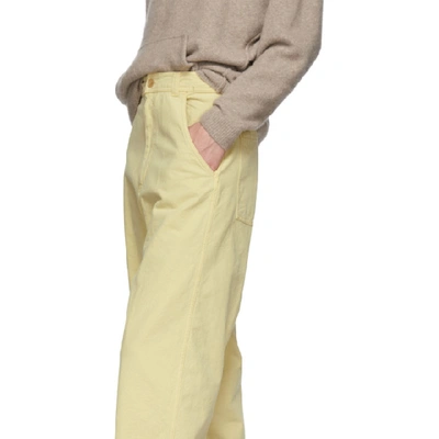 Shop Haider Ackermann Yellow Workwear Trousers In Crystall Ye