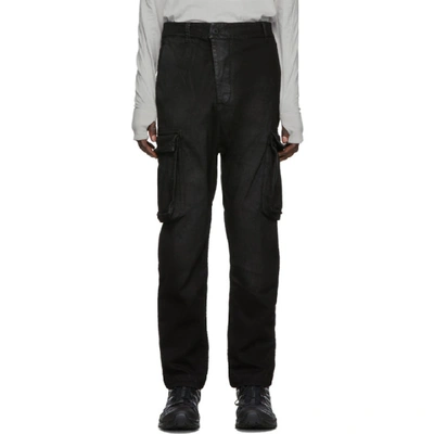 Shop 11 By Boris Bidjan Saberi Black Used Felt Cargo Pants