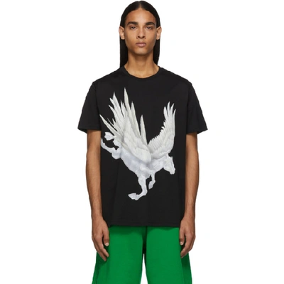 Shop Givenchy Black Pegasus T-shirt In 001-black