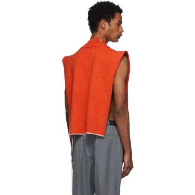 Shop Maison Margiela Orange Gauge 8 V-neck Vest In 181 Orange
