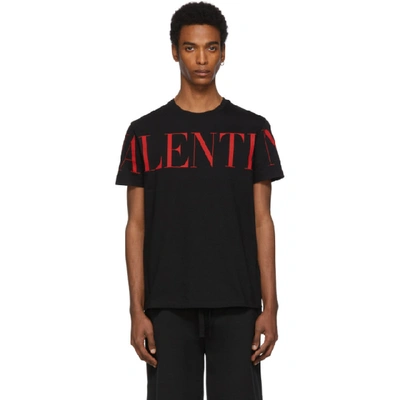 Shop Valentino Black Logo T-shirt