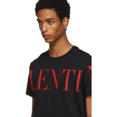 Shop Valentino Black Logo T-shirt