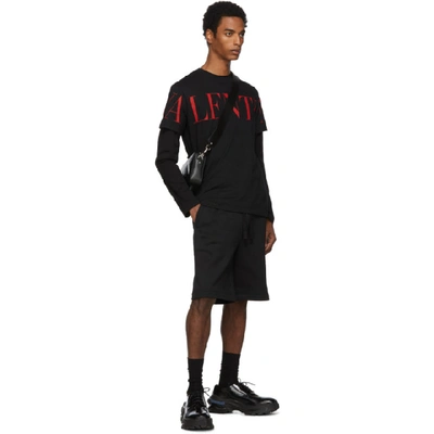 Shop Valentino Black Logo T-shirt